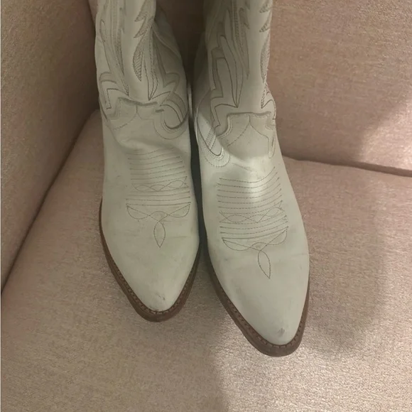 Tecovas White Embroidered Women's Lace-Up Western Knee-High Boots - Picture 4 of 6